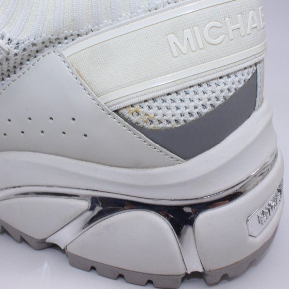 Michael Kors Men\'s Lucas Athletic Sneakers Size 11.5 White/Metallic Silver main image 6